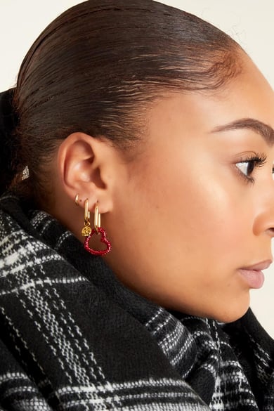 rose earrings Gold Color Stainless Steel h5 Picture2